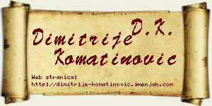 Dimitrije Komatinović vizit kartica